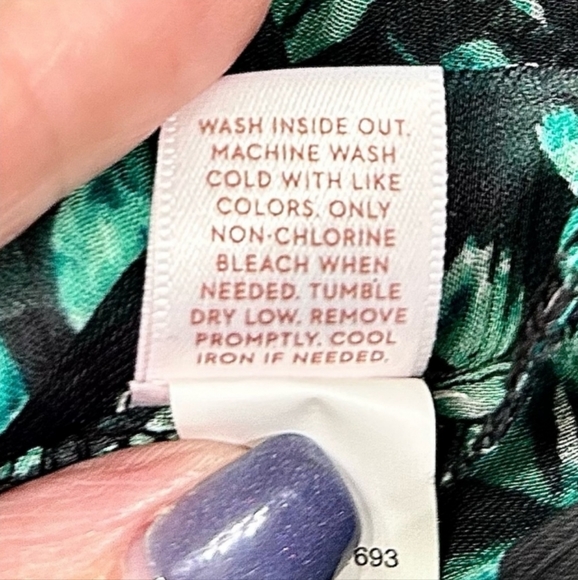 4/$20 Lauren Conrad Leaf Print Chiffon Peasant Blouse Size XSmall - Picture 5 of 5